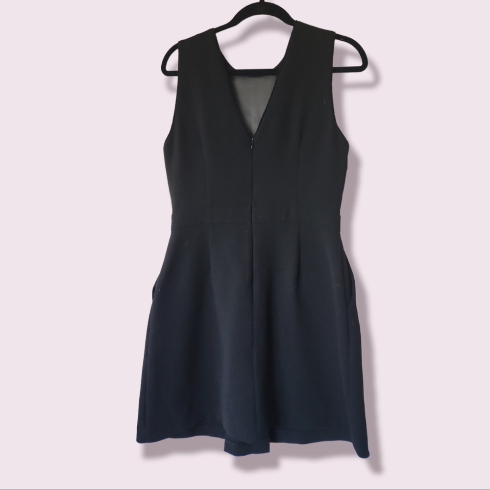Sandro Deep V Neck Sheer Midi Dress
